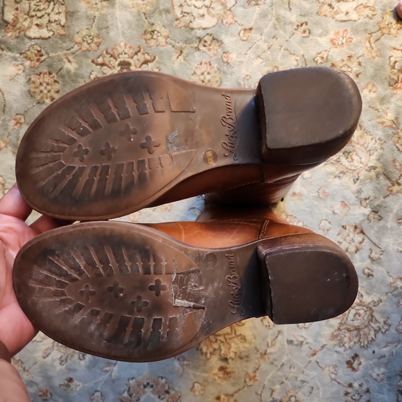 Lucky Brand "Rollie" Y2K camel stacked heel leather riding boot - Picture 13 of 17